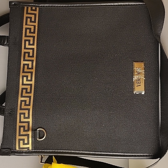 Versace Fragrances Black and Gold Crossbody Canvas Tote - Picture 11 of 11